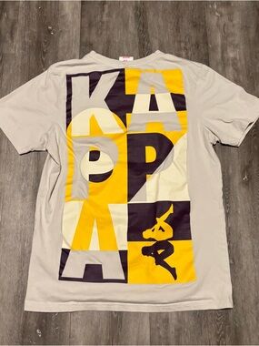 Mens Kappa Short Sleeve Beige Shirt Size M